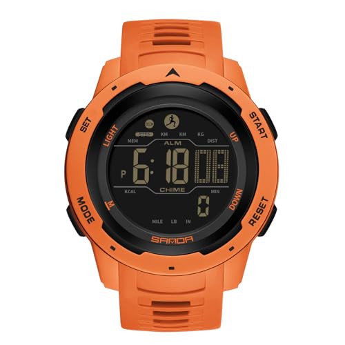RORIOS Multifunctional Electronic Wristwatch Stylish Sport Watch Men Women Watches Digital Quartz Unisex Waterproof TPU Strap ABS Case