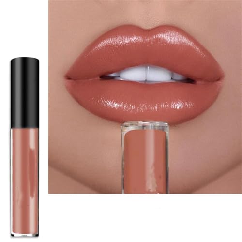 12 Colors Cream Texture Lipstick, Waterproof Long-Lasting Moisturizing Velvet Lip Lipstick, Easy to Color Creme Lipstick for Women (8#, 10cm)