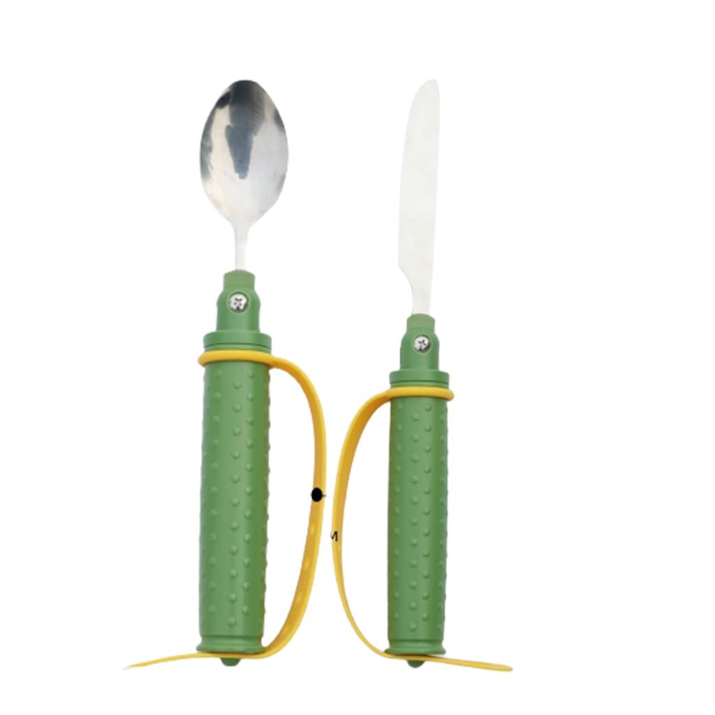 Utensilios De Alimentación para Ancianos Cuchara De Ayudas para Comer Cubiertos Adaptados Cubiertos Ancianos De Fácil con Mango Antideslizante para La Artritis De Parkinson Temblores C