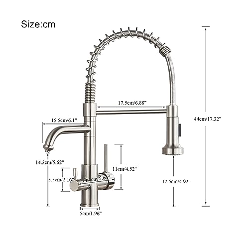 Filtre à eau pure robinet de cuisine extractible chrome contre eau calcaire - 4