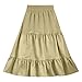 Girls Summer Boho Tiered Swing Maxi Skirt Elastic High Waisted A-Line Long Flowy Beach Skirts for 5-15 Years