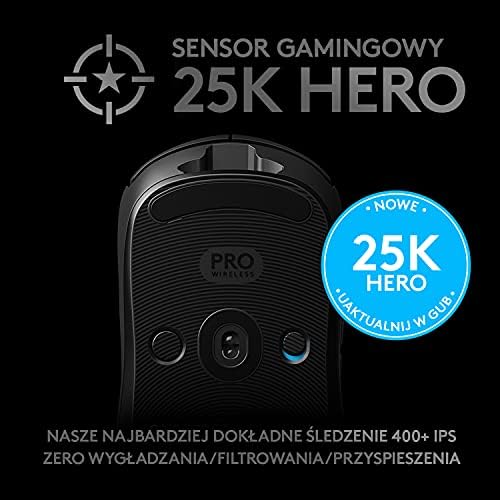 Logitech G Pro Wireless Gaming Mouse, Bezprzewodowa Mysz Do Grania, Pc/Mac/Chromebook - Czarny,910-005272