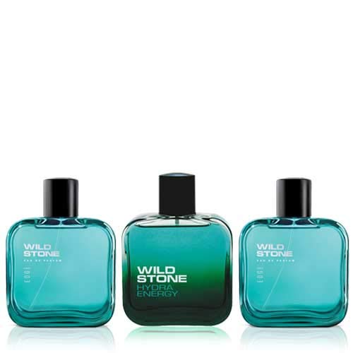 Wild Stone 2 Edge and 1 Hydra Energy Perfume for men,100 ml each(Pack of 3)