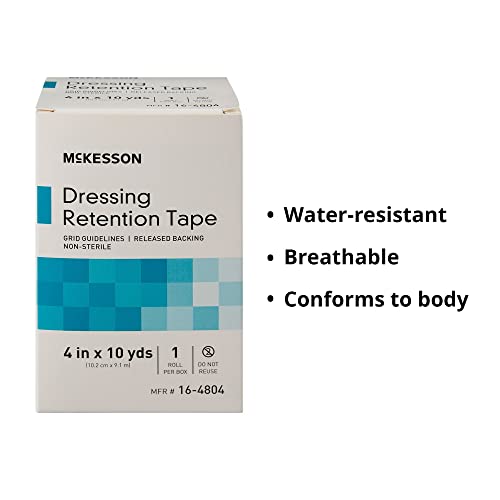 Mckesson Dressing Retention Tape, Non-Sterile, Grid Guidelines, 4 In X 10 Yd, 1 Roll #TOP2