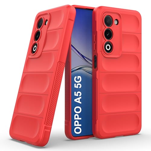 Image of Zapcase Back Case Cover for Oppo A5 5G | Compatible for Oppo A5 5G Back Cover | Liquid Silicon Magic Case with Camera Protection | Red