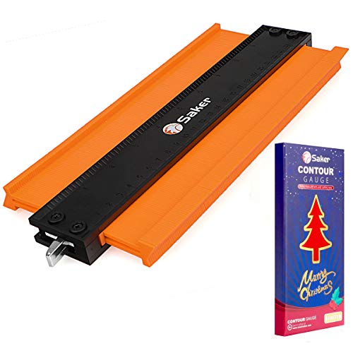 Saker Contour Gauge Profile Tool with Adjustable Lock,Christmas Gifts for Men Women Dad Boyfriend Husband,Precisely Copy Irregular Shape Duplicator for Woodworking Tracing 10 Inch Christmas Packaging