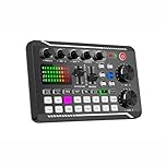 VOANZO Sound Effects Board Bluetooth Compatible Sound Card with Multiple Sound Effects Live Sound Card DJ Mixer Interface for Streaming Podcasts and Gaming