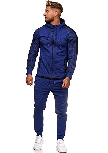 Code47 Herren Jogginganzug Sportanzug Modell 1121 Blau XL