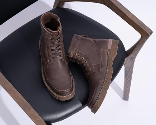 Image of Jousen Mens Boots Casual Motorcycle Boot for Men Chukka Zipper Combat Botas Para Hombre Fashion