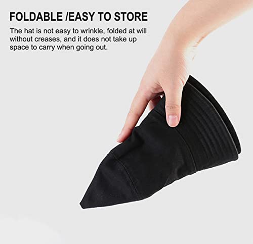 XYIYI Mushroom Black Embroidery Bucket Hat Cotton Beach Fisherman Hats for Women Girls