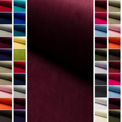 StoffBook bordeaux edel Baumwolle stretch Samtstoff für Kleidung Heimtextilien Accessoires Damen Herren Kinder DIY Nähen Mode Möbel luxuriös weich langlebig Stoff d348