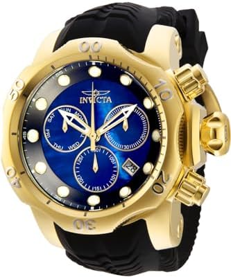 Invicta Relógio masculino Venom com pulseira de silicone preta com
