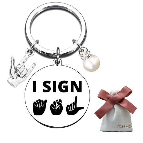 YCSPMO Sign Language Interpreter Gifts Deaf Charm ASL Hand Gesture Translator Gifts Sign Language Teacher Christmas Thank You Best Interpreter Ever WarmInterpreter Birthday Present