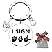 YCSPMO Sign Language Interpreter Gifts Deaf Charm ASL Hand Gesture Translator Gifts Sign Language Teacher Christmas Thank You Best Interpreter Ever WarmInterpreter Birthday Present