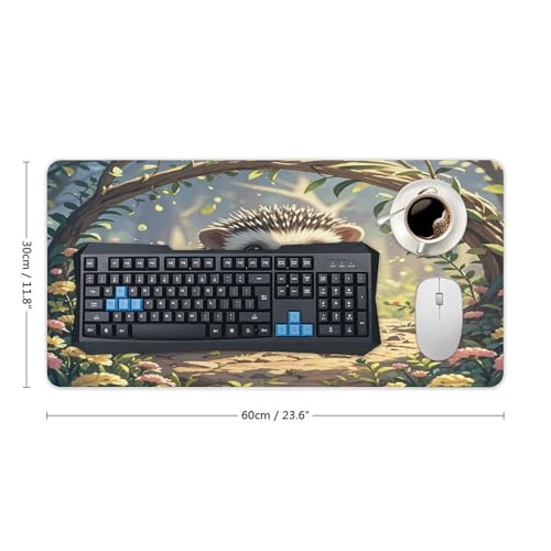 Lovely Hedgehog Desk Pad Large Office Desk Mat Rubber 30x60 cm miniatura 2