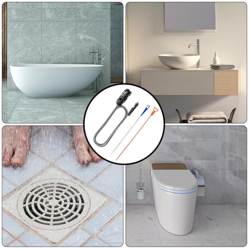 Bosmsaslad 3Pcs Abflussreiniger Spirale, Abflussspirale Spülbecken Reinigungshaken, Rohrreinigungsspirale, Spirale Rohrreinigungsbürste, Abfluss Haar Clog Tool für Waschbecken Badewanne Abwasserkanäle