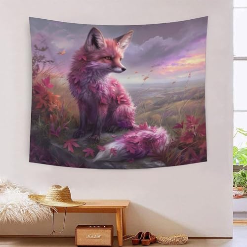 Tapisserie murale décoration murale renard 3D tissu lavable pour grand mur