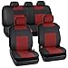 Two Tone Synthetic Leather Seat Covers (Black & Red)