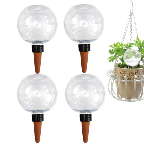 4 sfere di irrigazione per piante, 500 ml, dispositivo di irrigazione automatico per piante, irrigazione automatica delle piante, trasparente, autoirrigazione, camera da letto, balcone, piante da
