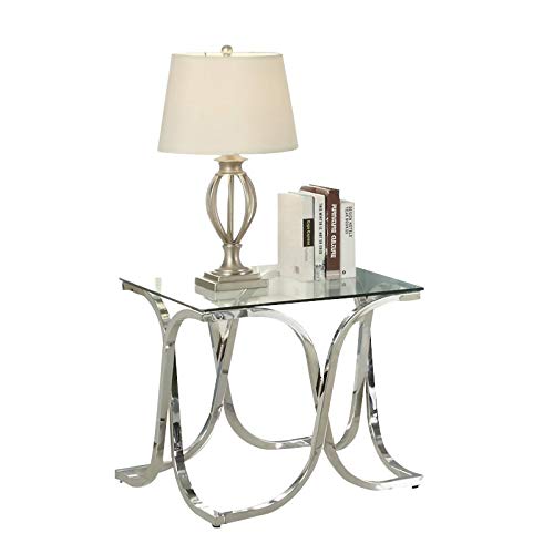 Furniture Of America Sarif Contemporary Glass Top End Table In Chrome #TOP10
