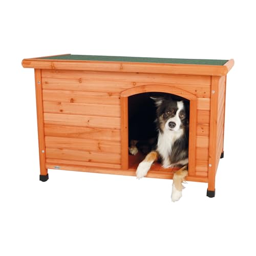 TRIXIE wetterfestes und aufklappbares Hundehaus 'natura Hundehütte Classic Flachdach, M–L: 104 × 72 × 68 cm, braun' - 39552