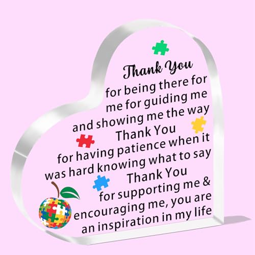 SDOFY Autism Teacher Appreciation Gifts SEN Special Education Teacher Gifts Autism Awareness Acrylic Plaque Thank You Gift for Autism Teachers