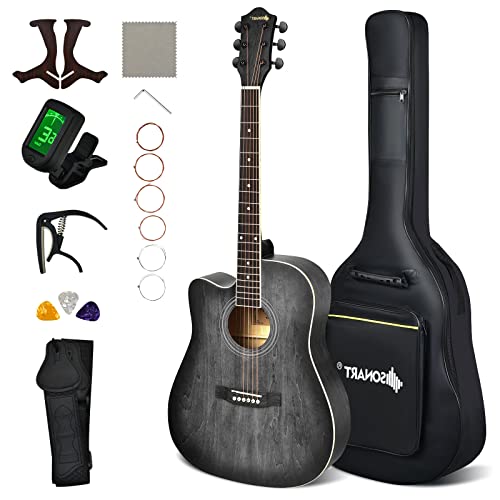 GOPLUS Guitare Acoustique avec Chevilles de Réglage Entièrement Fermées, Guitare Folk avec Cordes Douces au Toucher… - Les Beatles, Paul McCartney, John Lennon, RIngo Starr, George Harrison GOPLUS Guitare Acoustique avec Chevilles de Réglage Entièrement Fermées, Guitare Folk avec Cordes Douces au Toucher…