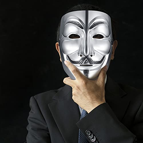PanBeiQiWEU 4 Pièces V pour Vendetta Guy Masque, Costume Halloween Masque de Fête Cosplay, Masque Anonyme, Masques de Carnaval Unisexe Enfants Adultes - 4 Couleurs – vue 6