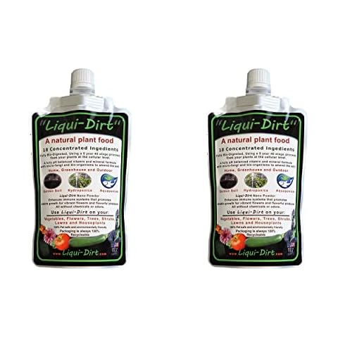 Liqui-Dirt Nano Powder All-Purpose Organic Complete Plant Food for Indoor or Outdoor Use (Makes 45 gallons)18 Balanced Super Foods - Balanced Blend of Vitamins Minerals Micro-Fungi (2) Cover