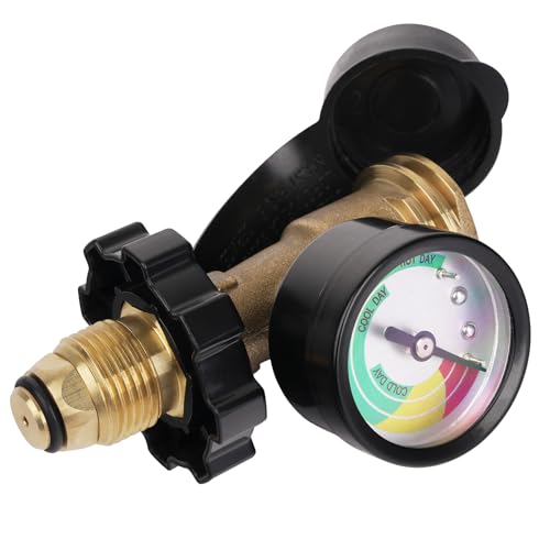 Rushare Propane Tank Gauge Fits for 5-100lb Propane Tank Cylinder Propane Level Indicator with POL Connection for RV Camper Gas Grill Fire Pit Propane Heater and More