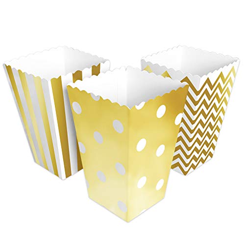 BangShou 60 Stuks Popcorn Zakjes Snoepbakje Popcorn voor Popcorn Krakelingsticks en Candybars (Goud) - Image 3