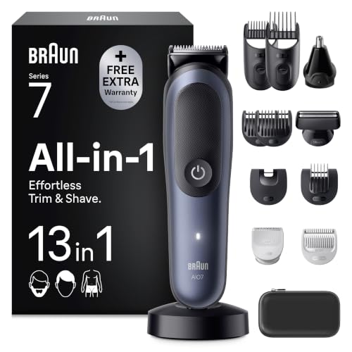 Braun Multigroom All-in-One Series 7, 13-in-1 Trimmer-Set 7, AIO7565, Blau – Ansicht 1