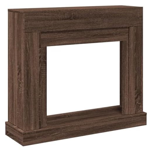 vidaXL Borde de chimenea madera ingeniería marrón roble 100x30x87,5 cm, envolvente de chimenea, repisa de chimenea, repisa de chimenea