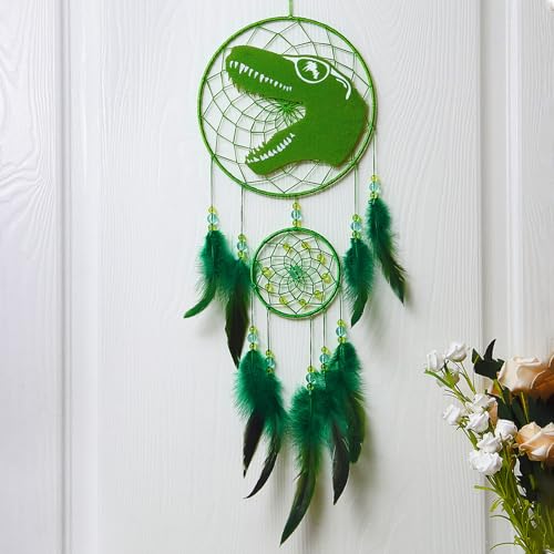 MHJY Dream Catcher for Kids Cute Dreamcatchers with Dinosaur Purely Large Handmade Bedroom Accessories Party Decorations for Girls Boys Wall Hanging