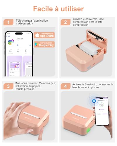 Mini imprimante bluetooth portable pour fixer vos notes d'étude sans gaspiller d'encre