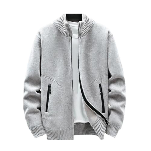 Cardigan tricot homme fermeture éclair veste chaude col montant Kelsiop automne hiver