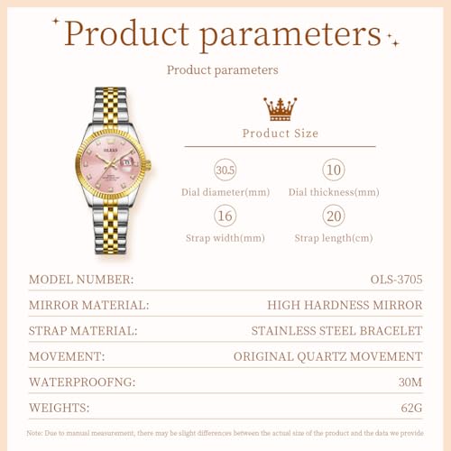 Image of OLEVS Watches for Women Luxury Elegant Stainless Steel Waterproof Luminous Diamond Women's Fashion Watch Ladies Watches for Small Wrists