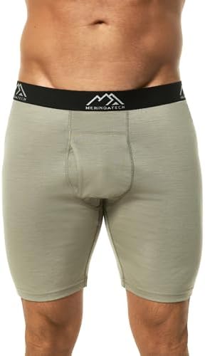 Merino Wool Boxer Briefs Breathable Dry Fit (Khaki 1 Pack, X-Large)