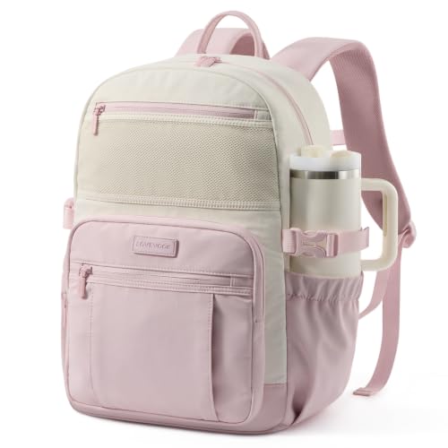 LOVEVOOK Laptop Backpack for Women with Giant Tumbler Holder - DIY Cute 15.6Inch Work Computer Travel Backpack with Laptop Compartment Large Capacity College Commuter Teacher Purse Bag Gift Pink