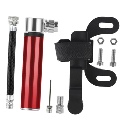 ULTECHNOVO Bomba de Bicicleta Portátil de Aluminio Inflador Manual para Neumáticos de Montaña y Carretera y Compacta Compatible con Bicis y Balones Color Rojo