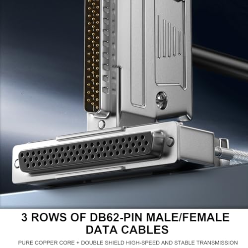 Cable SCSI DB62 macho hembra extensor de escáneres de código de barras 3