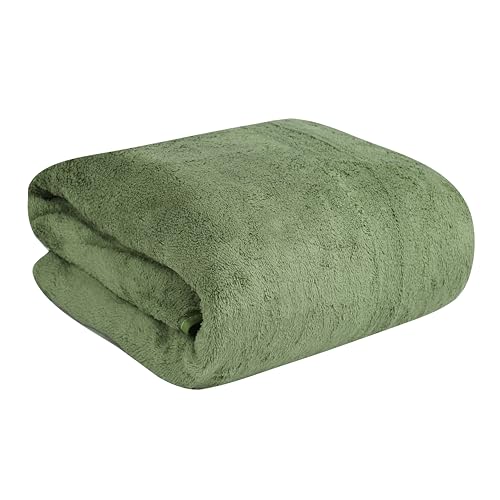 Image of Fezora Microfiber Towels for Bath-Soft Coral Fleece Towel with Extra Soft Plush & Quick Dry Large Size Towels Hook Quick Dry Super Absorbent-Bath Towel for Men and Women-70 x 140 cm (Pista)