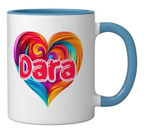 Taza de cerámica personalizada azul/blanca 11 oz miniatura 2