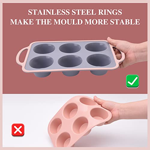 10In1 Silicone Baking Pans Set, Silicone Bakeware Sets, Baking Set, Bundt Cake Pan Muffin Pan With Silicone Spatulas Pastry Brush Oven Mitts Whisk, Silicone Baking Pan Set For Cupcake (Pink Gray) #TOP5