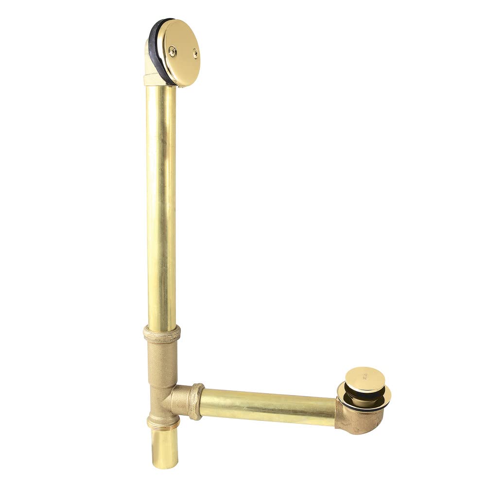 Kingston Brass DTT2162 Tip-Toe Bath Tub Drain and Overflow, Polished Brass 25.5 x 12.5 x 3.19