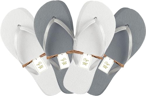 Image of Winterlace Bulk Flip Flops for Wedding Guests 48 Pairs Reception Slippers Destination Beach Pool Spa Sandals Wholesale Pack