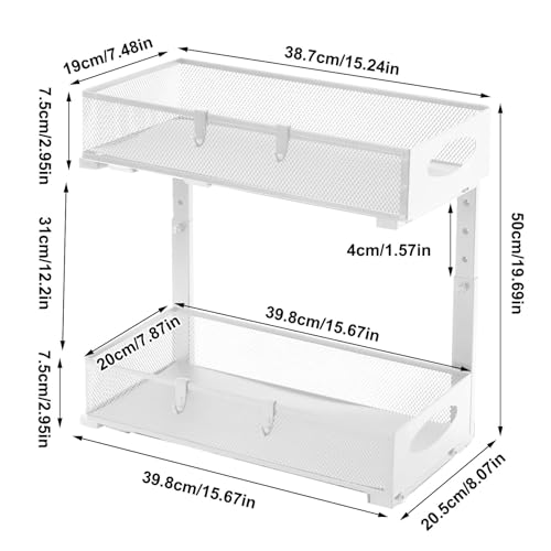 Under Sink Storage,Pull Out Under Cabinet Organizers and Storage | Multi-Purpose Household Organization Kitchen Shelf for Bathroom Closet Pantry Laundry Room Cupboard