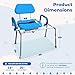 Platinum Health Carousel Sliding Shower Chair Tub Transfer Bench with Swivel Seat, Premium Padded, Pivoting Arms, Adjustable Space Saving Design for Tubs, Inside Shower, for Handicap & Seniors, Blue