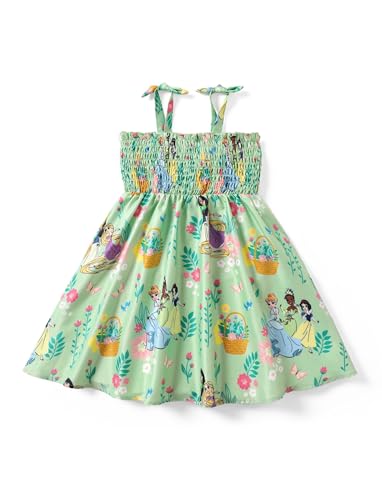 Disney Princess Frozen Elsa Minnie Mouse Toddler Girl Dress Bow Strap Smocked Summer Outfit Birthday Party Clothes 2-6 Years