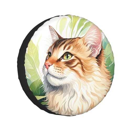 Image of Funny Cat Spare Tire Cover Wheel Protector Weatherproof Wheel Cover Universal Decorative Accessories for Camper RV SUV Travel Trailer 16 inch